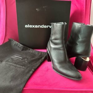 Alexander Wang Anna Calf Boots with Rose Gold Heel